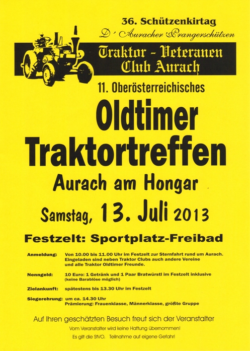 Aurach am Hongar Traktor Oldtimertreffen 13.Juli 2013