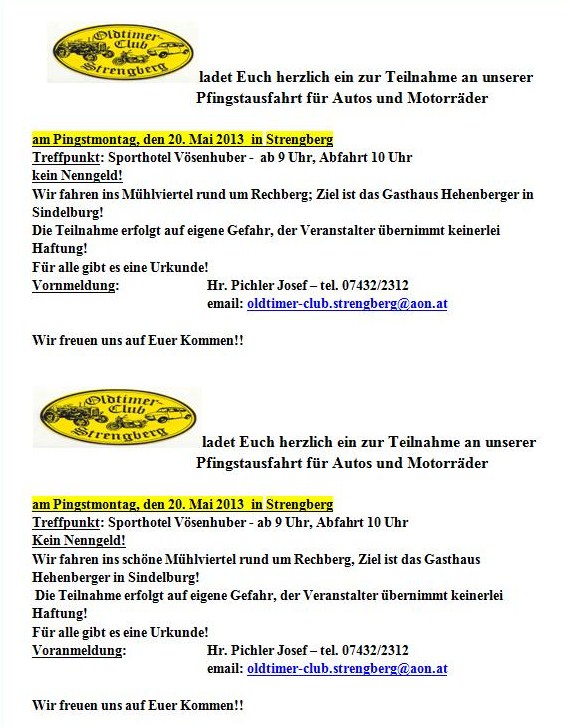 Strengberg Pfingstausfahrt Montag 2013