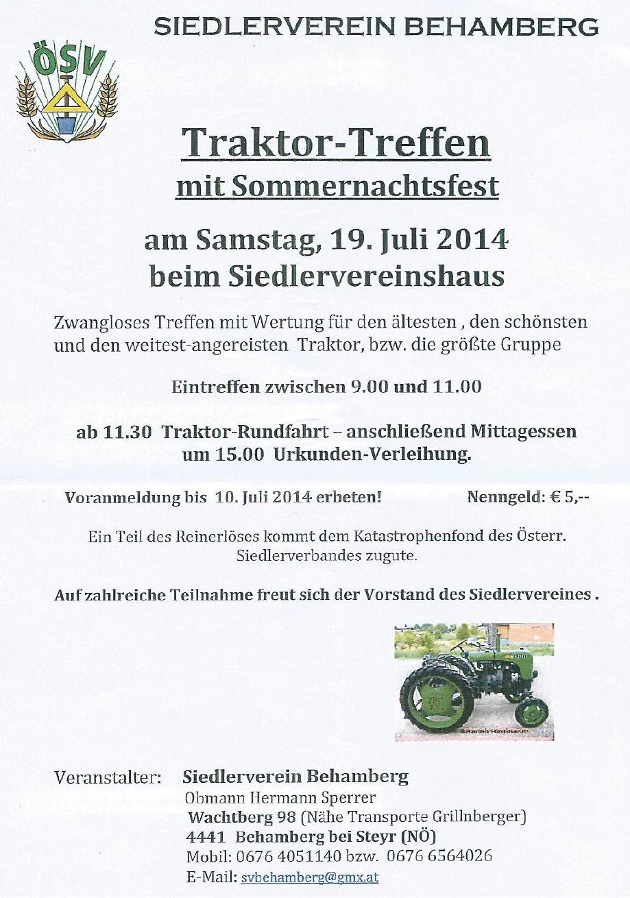 Behamberg Traktoroldtimer-Treffen 19. Juli 2014