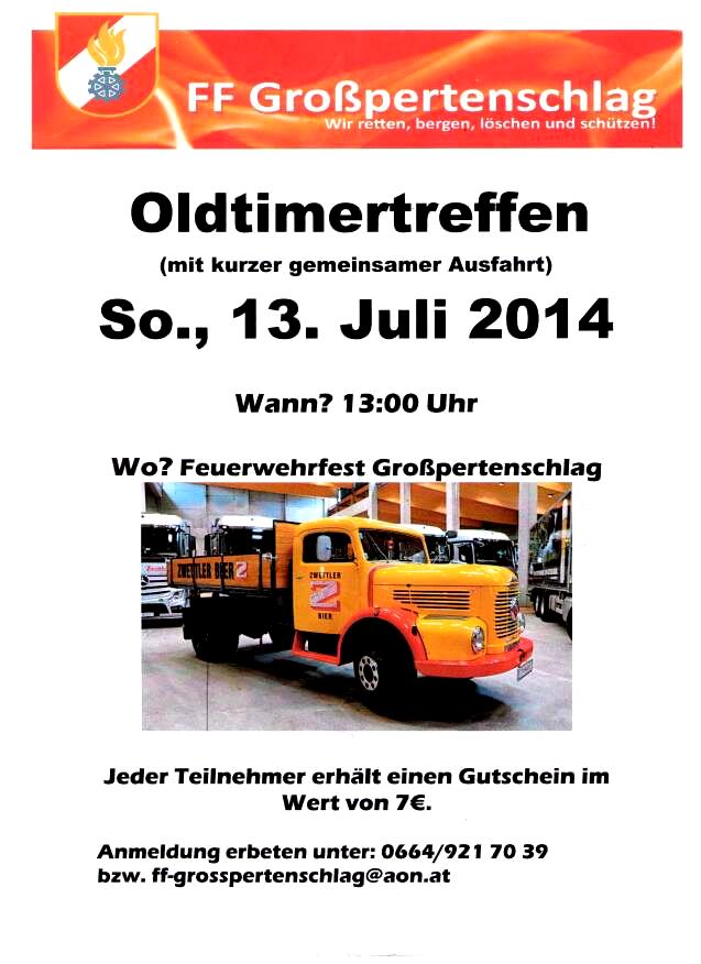 Großpertenschlag Oldtimertreffen 13.Juli 2014