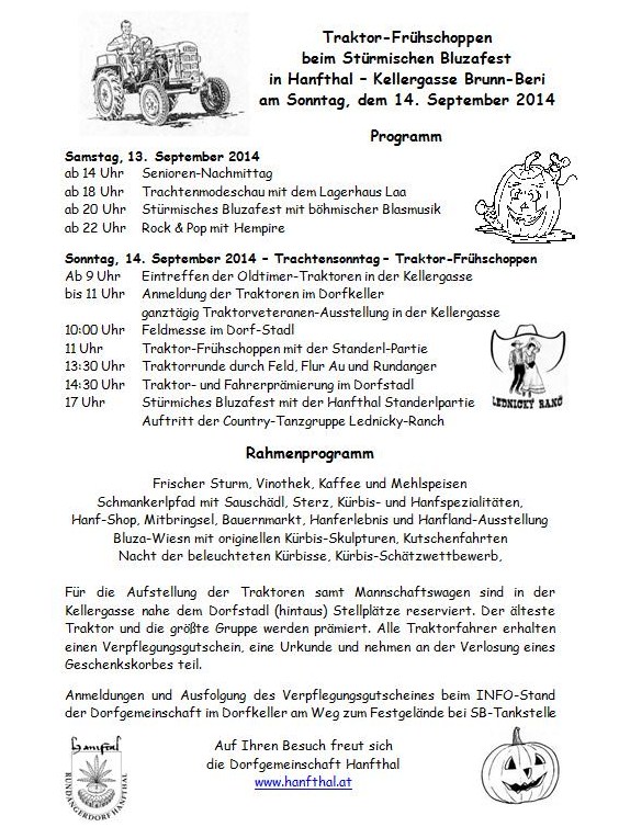 Hanftal Traktor-Frühschoppen 15. Sept. 2014