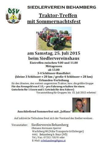 Behamberg Traktortreffen mit Sommerfest 25.Juli 2015