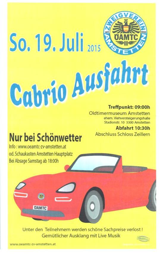 Cabrioausfahrt ÖAMTC Amstetten 19. Juli 2015