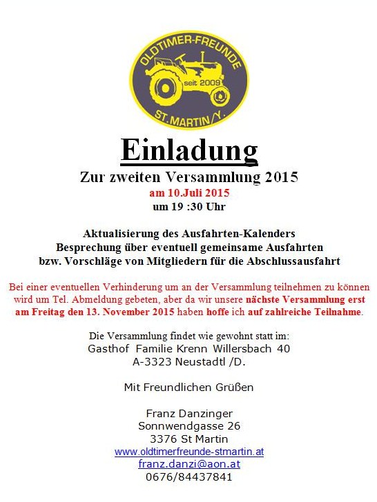 Einladung  versammlung 10.07.2015