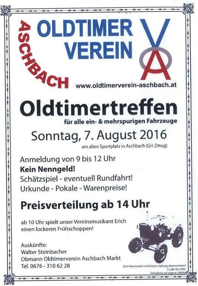 Aschbach Oldtimertreffen 7. Aug. 2016