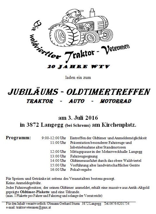 Langegg bei Schrems am Kirchenplatz Oldtimertreffen 3. Juli 2016