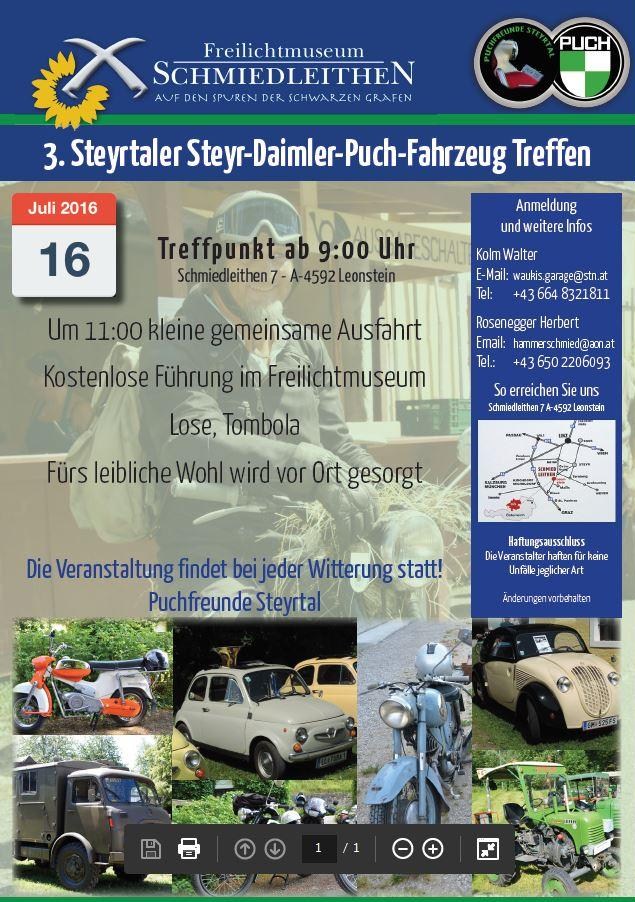 Leonstein in OÖ Steyr-Daimler Puch-Fahrzeugtreffen 16. Juli 2016
