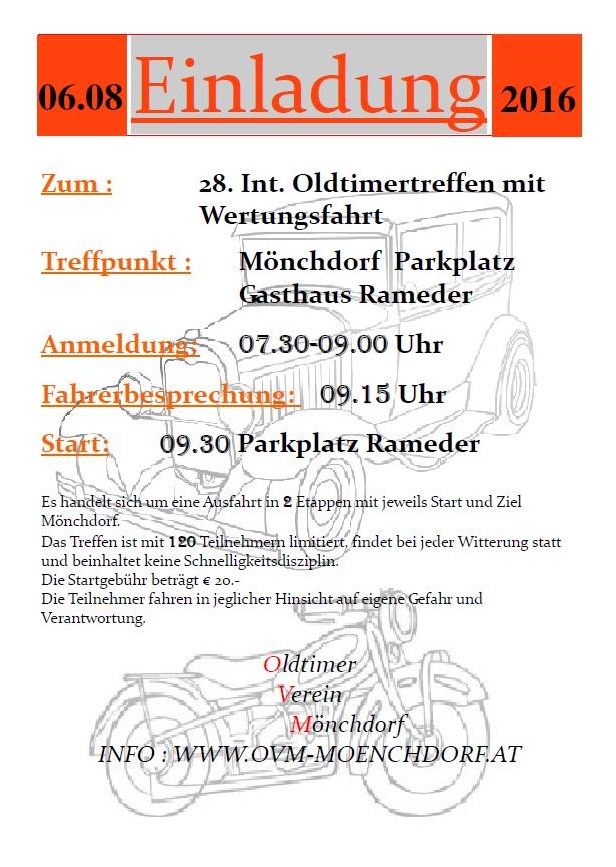 Mönchdorf Oldtimertreffen 6. Aug. 2016