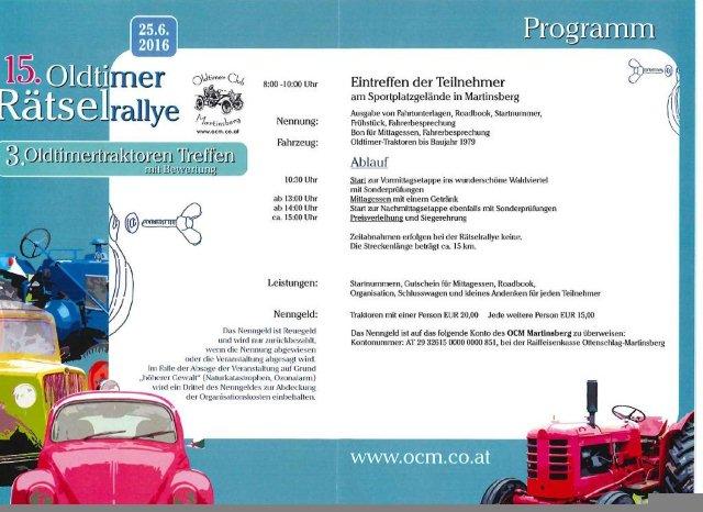 Martinsberg Oldtimertreffen Rätselrallye 25.Juni 2016  2