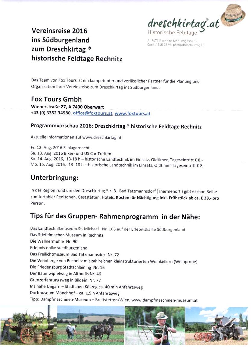 Rechnitz Dreschkirtag 14. u. 15. Aug. 2016 2