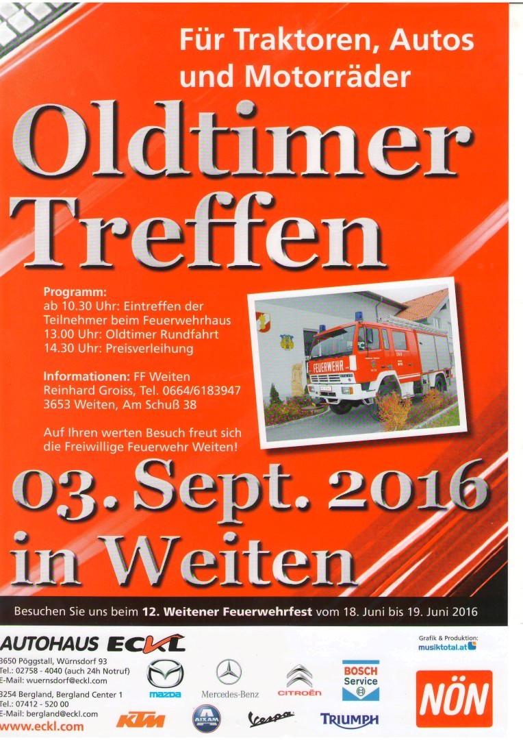 Weiten Oldtimertreffen 3. Sep. 2016