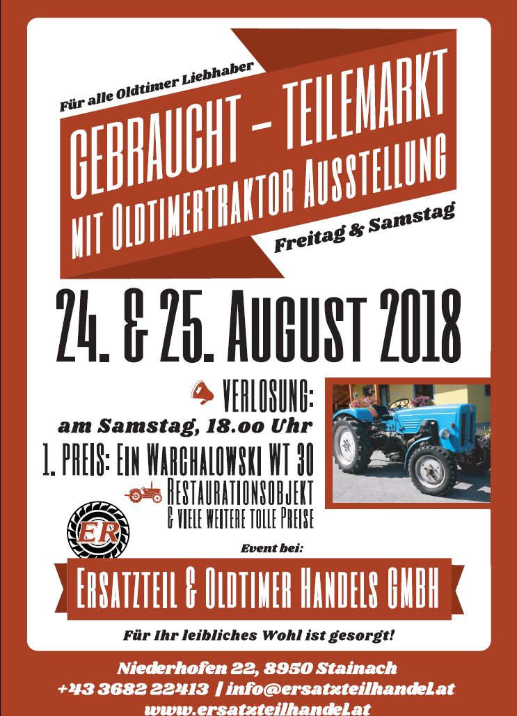 Stainach Gebraucht Teilemarkt Oldtimer-Austellung 2425.Aug. 2018